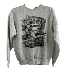 VTG Route 66 Graphic Crewneck Sweatshirt 90s Americana Streetwear Sz L